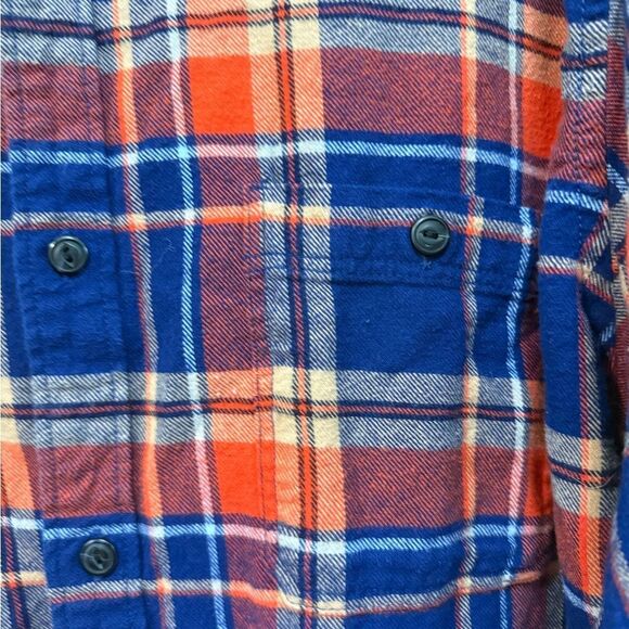 Gap untucked size 2XL orange and cobalt flannel shirt - Picture 4 of 9